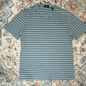 Theory Men’s Blue/White Striped Crew Neck Short Sleeve T-Shirt Size S